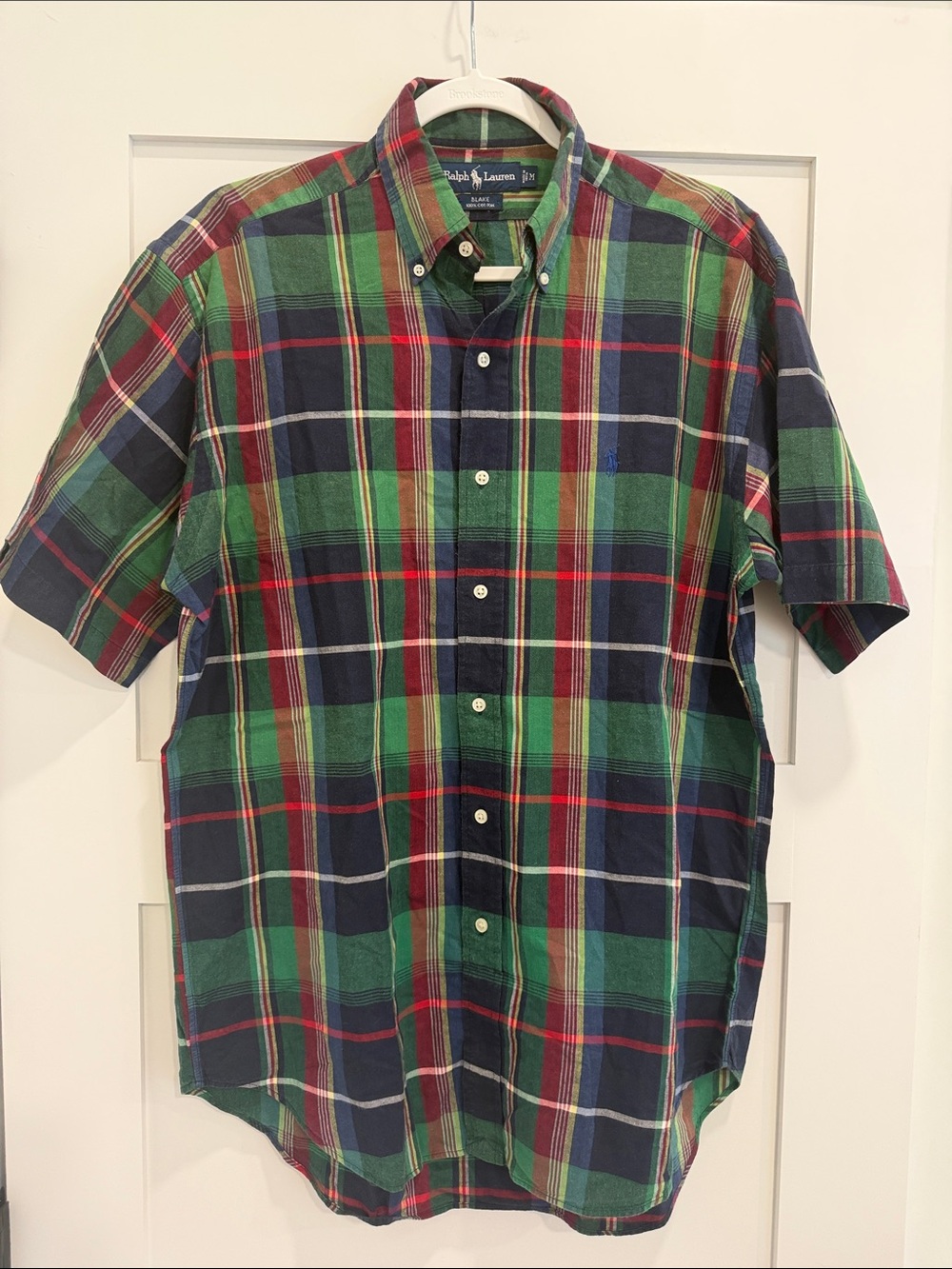 Ralph Lauren Blake Men’s M Plaid Short Sleeve Button Down Shirt
